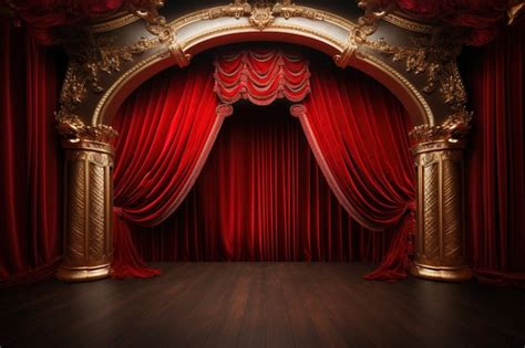 Premium AI Image | red curtain stage