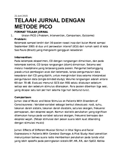 Doc Telaah Jurnal Dengan Metode Pico