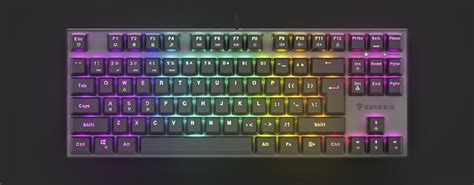 Genesis Klawiatura dla graczy podświetlana Thor 303 TKL CZ SK RGB mechaniczna Red Hot Swap