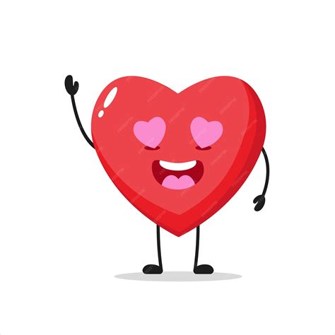 Premium Vector Cute Adorable Heart Character Funny Heart Falling In