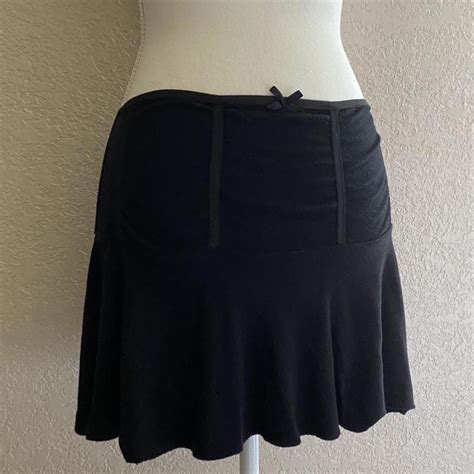 Jill Stuart Black Low Waisted Pleated Mini Skirt Depop