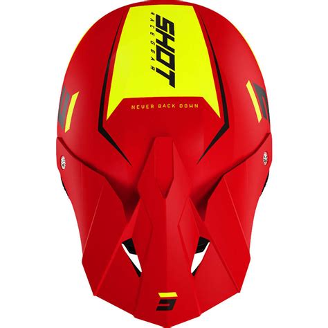 Moto Cross Enduro Helmet Shot FURIOUS CHASE NEON Red Yellow Opaque For