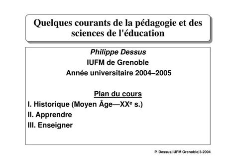 PPT Quelques courants de la pédagogie et des sciences de l éducation