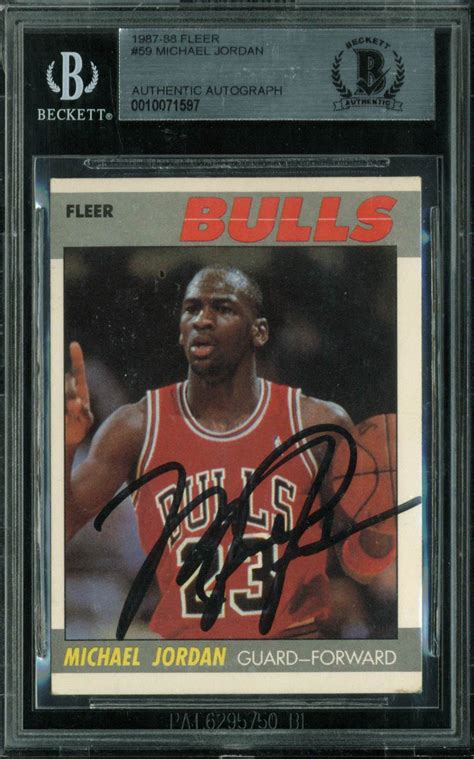 Lot Detail Michael Jordan Signed Nd Year Fleer Card Bas