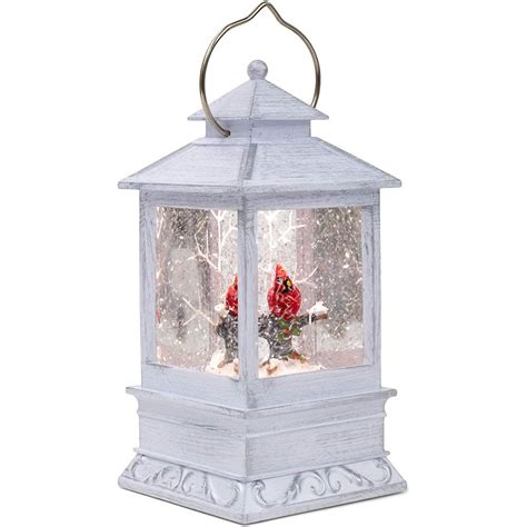 Roman LED Swirl Cardinal In Tree Grey Lantern Grey Lanterns Globe