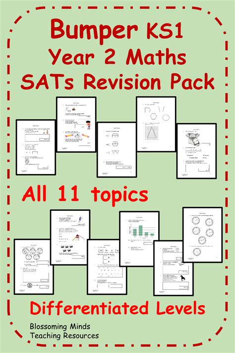 Bumper Ks1 Year 2 Maths Sats Revision Pack All Topics 3 Levels