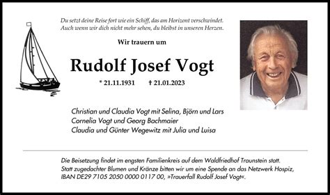 Trauer Vogt Rudolf Josef Ta Anzeigen Traunsteiner Tagblatt