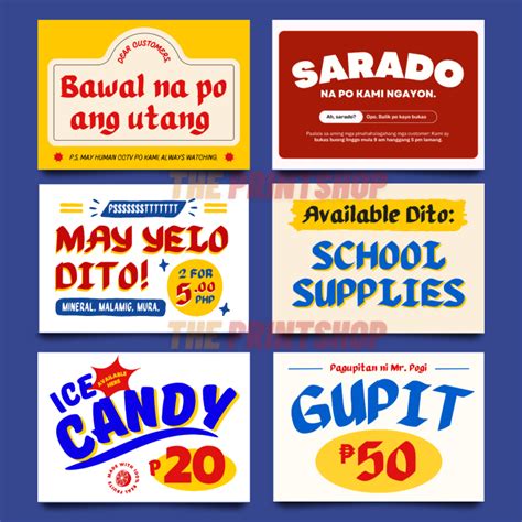 A4 SIZE LAMINATED STORE SIGNAGES FOR SARI SARI STORE SHOP Lazada PH