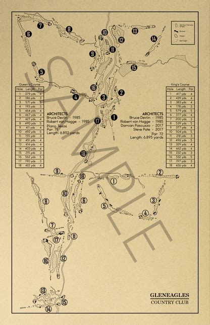 Gleneagles Country Club Outline (Print) – GolfBlueprints