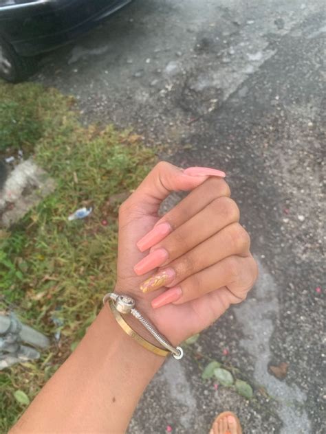 Nude Coffin Nails W Cool Design Coffin Nails Nails Nail Designs