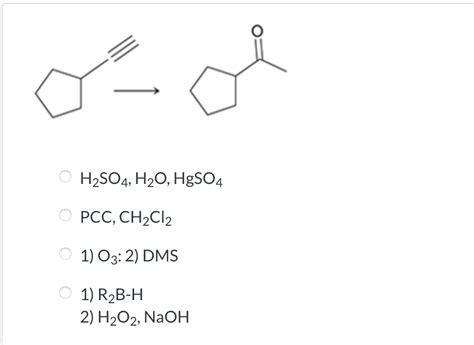 Solved H2so4 H2o Hgso4 Pcc Ch2cl2 1 O3 2 Dms 1 R2 B−h