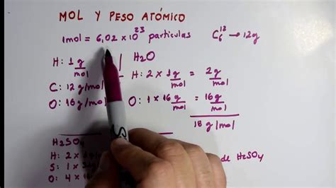 MOLES GRAMOS Y NÚMERO DE AVOGADRO YouTube