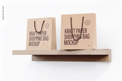 Premium Psd Kraft Paper Shopping Bags Mockup Right View