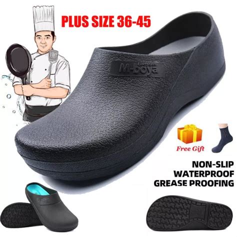 Ready Stock Safety Kitchen Slip-on Clogs Professional Slip Resistant ...