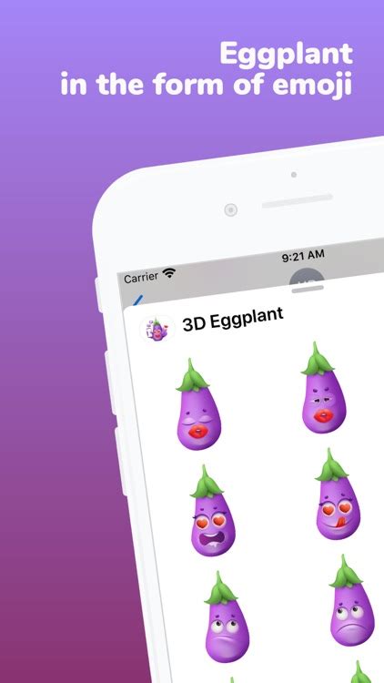 Eggplant 3d Emoji Stickers App By Szymon Dziedzic