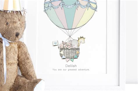 Hot Air Balloon Unframed Art Print Bright Colourful Pastel Etsy Uk