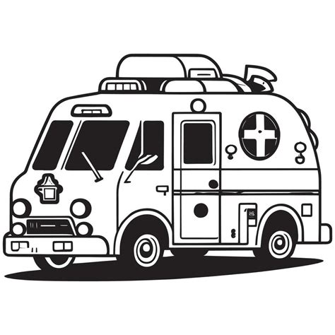 This is a ambulance vector clipart, ambulance line art, black and white ambulance. 24741279 ...