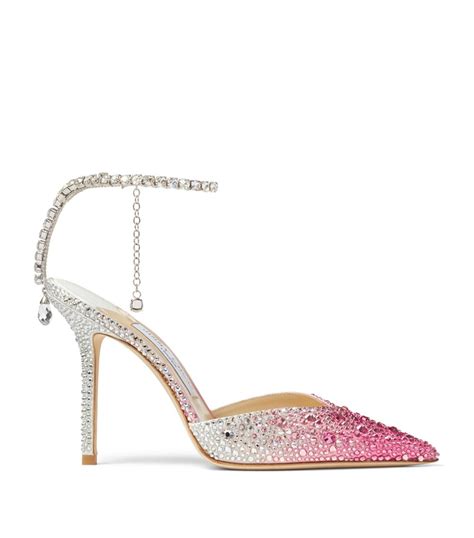 Womens Jimmy Choo Pink Saeda 100 Embellished Pumps Harrods