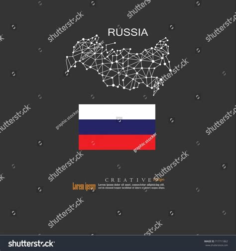 Outline Map Russia Nation Flagvector Illustration Stock Vector (Royalty ...