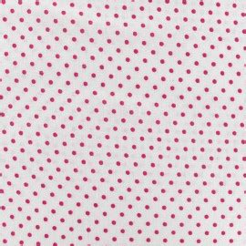 Tissu Petits Pois Fuchsia Fond Blanc X 10cm Ma Petite Mercerie