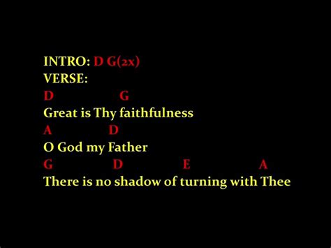 Guitar Chords For Great Is Thy Faithfulness