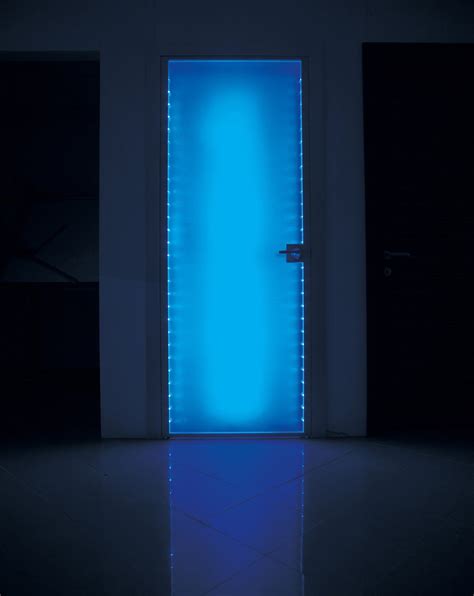 Edge Lit Led Plexiglass Door Sliding Glass Door Etched Glass Door