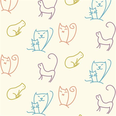 Doodle Cats Wallpaper Ravynka Spoonflower