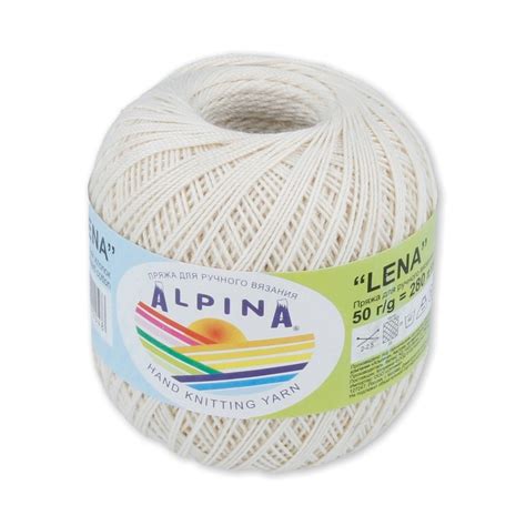 Пряжа ALPINA "LENA" 100% мерсеризованный хлопок 50 г 280 м №07 св. св ...