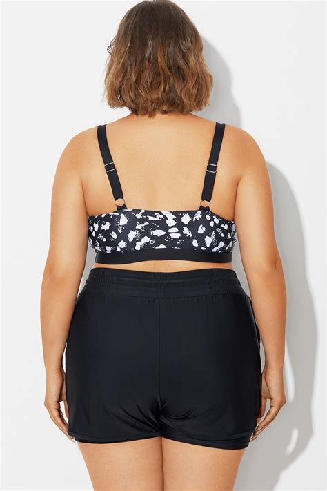 Plus Size BlackWhite Square Neck Bikini Top Meet Curve Meet Curve