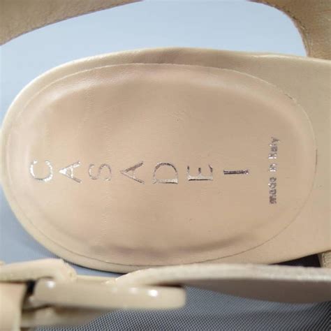 Casadei Size Beige Nude Leather Peep Toe Pink Cutout Platform Wedges At Stdibs