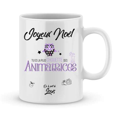 Cadeau noël animatrice Mug personnalisé joyeux noël Joli Mug