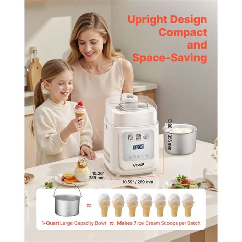 vevor electric ice cream maker automatic  quart machine