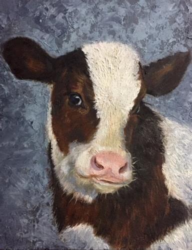 Daily Paintworks Holstein Calf Original Fine Art For Sale