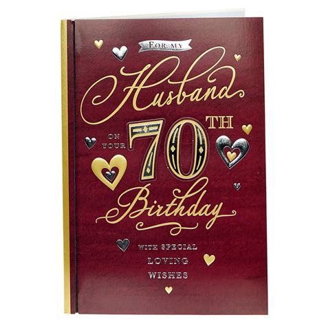 Buy 70th Birthday Card Husband Loving Wishes For Gbp 1 99 Card