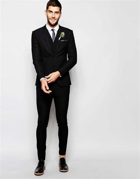 Asos Super Skinny Fit Suit In Black At Asos