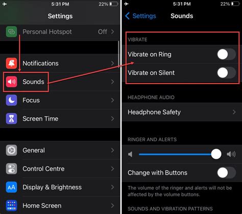 How to turn on vibrate on iPhone?