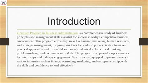 PPT Graduate Program In Business Administration GBA PowerPoint