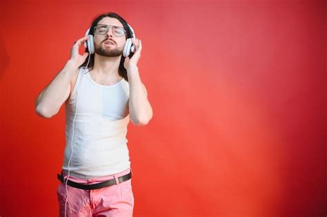 Premium Photo Cheerful Gay Man Listening Music