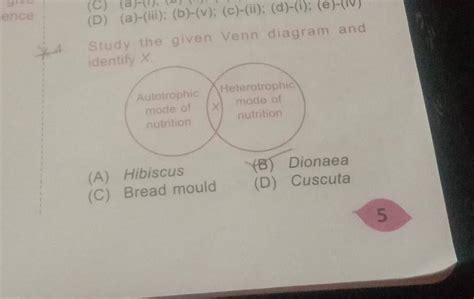 Study The Given Venn Diagram And Identify X Filo