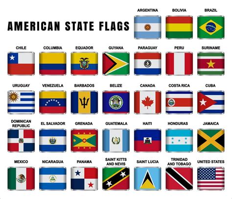 American State Flags 3d Square 12484670 Vector Art At Vecteezy