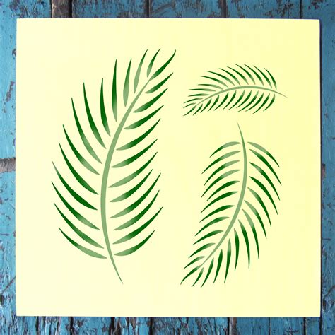 Palm Fronds Stencil Reusable Craft And Diy Stencils Etsy