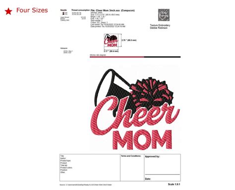 Cheer Mom Machine Embroidery Design Four Sizes Included Etsy