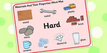 Materials And Their Properties Hard Materials Word Mat