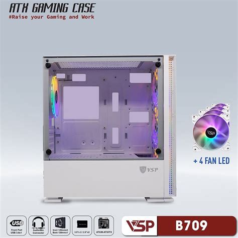 V Case Vsp Gaming B White C S N Fan Led Rgb Gi R Sao Ch I Pc