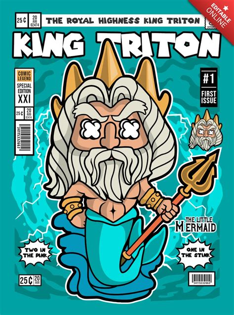 Plantilla De Dise O De Portada De Revista Con El Personaje De Dibujos