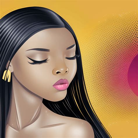 Beautiful Black Girl With Long Hair · Creative Fabrica