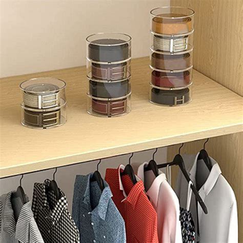 Clutter Free Belt Storage Solution Space Saving Organizer Multi Layer Acrylic Ebay