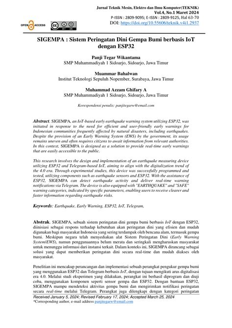 PDF SIGEMPA Sistem Peringatan Dini Gempa Bumi Berbasis IoT Dengan ESP32