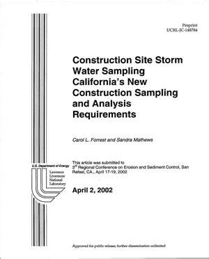 Construction Site Storm Water Sampling California S New Construction