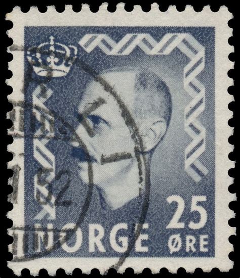 Stamp Printed In Norway Shows Portrait Of King Haakon Vii Editorial